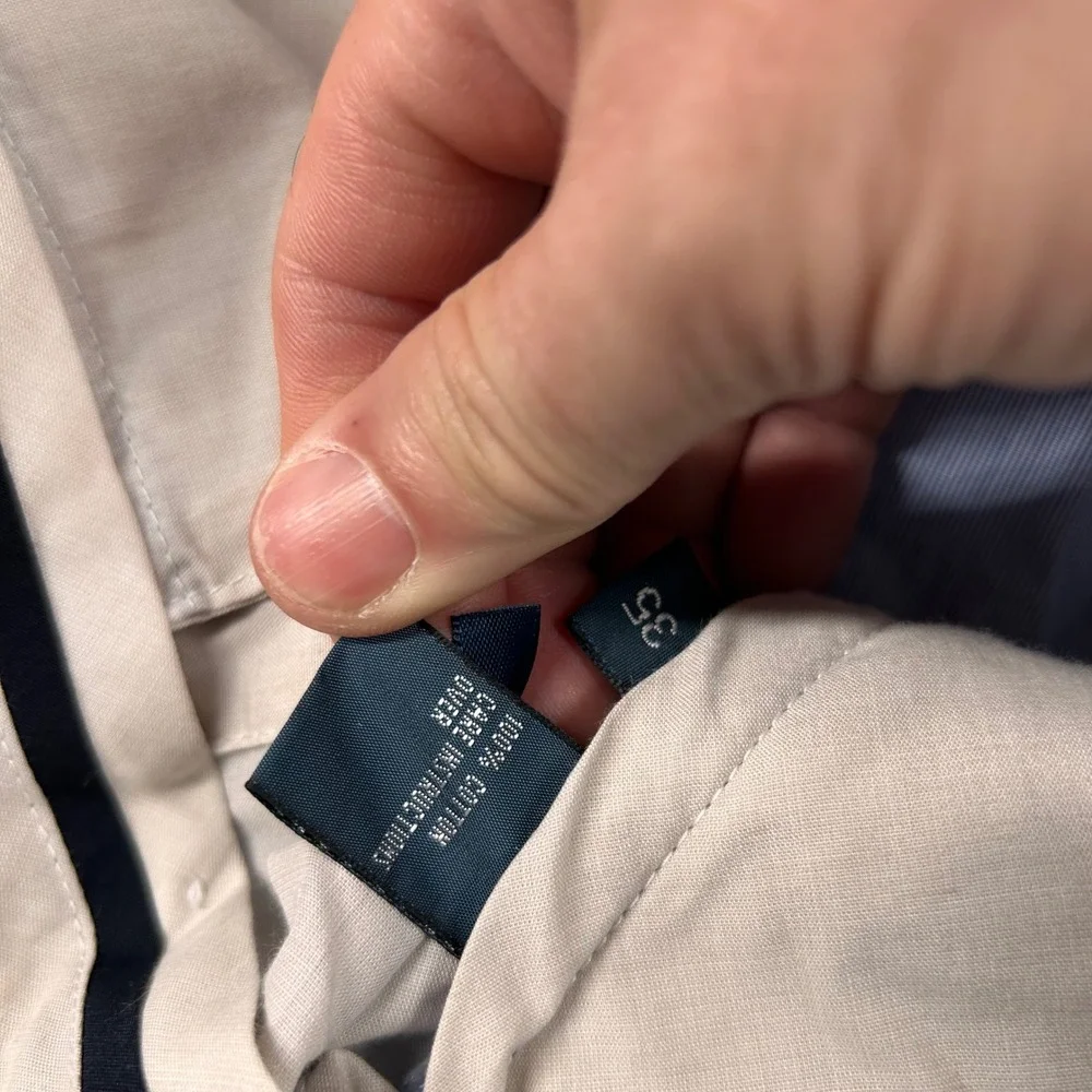 Polo Ralph Lauren Shorts Mens 35 Blue Slim GI Fit Cotton Lightweight Pinstripe